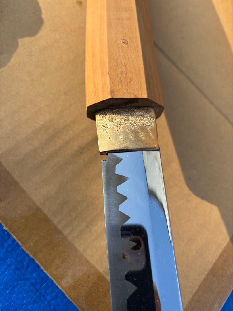 模造刀 白鞘 日本刀　美品　日本刀 波刃 木製柄