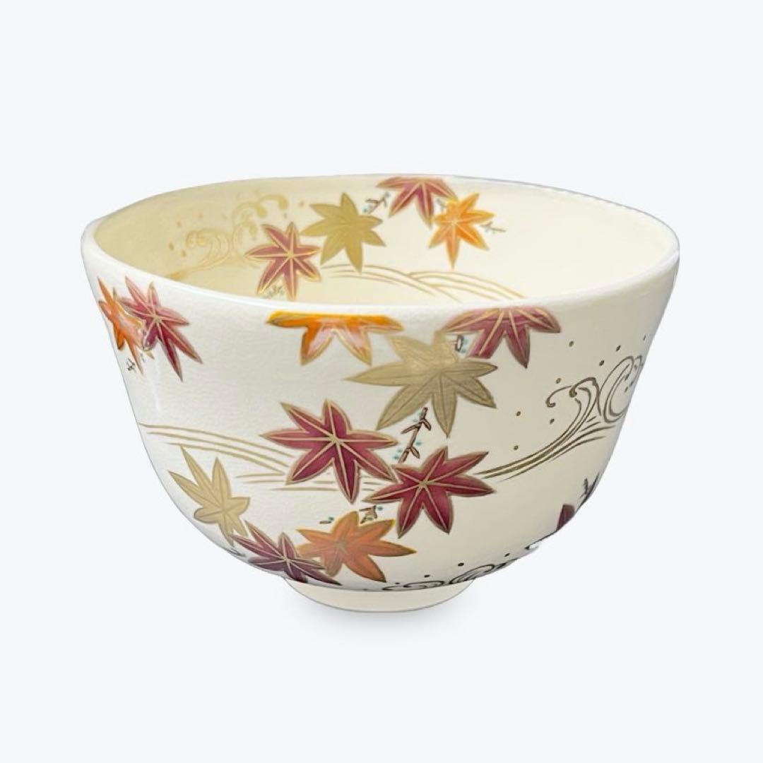 【新品】茶碗 京焼　仁清写 竜田川　抹茶碗　抹茶茶碗　茶道具