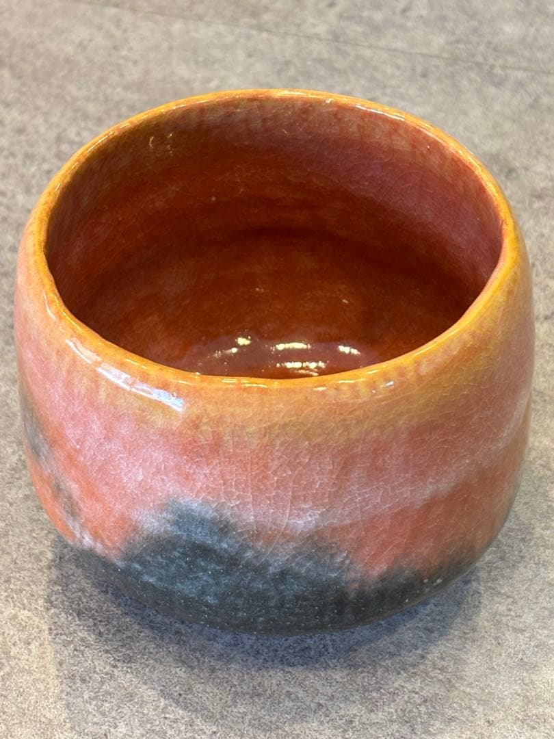 茶道具 佐々木昭楽 赤楽茶碗 時 あかり 茶碗 共箱