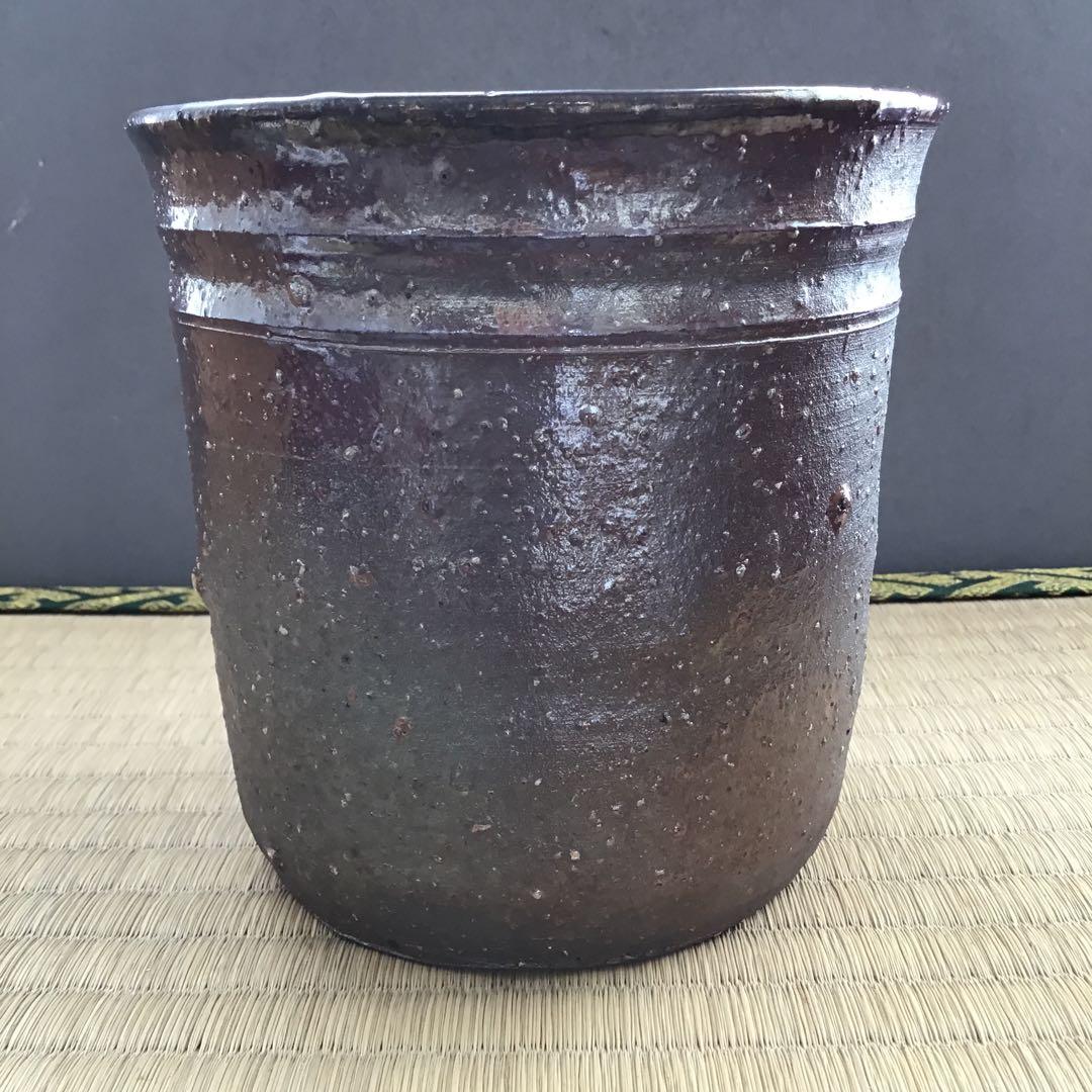 人間国宝　常滑焼棒ノ先建水　三代　山田常山　妙玄斎書付　栞　共箱　S181KS