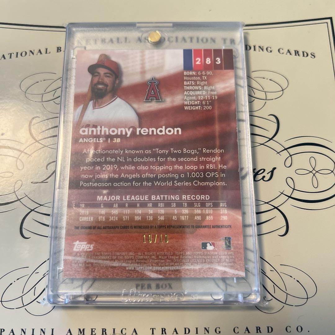 アンソニー レンドン 直筆サイン 10枚限定 Stadium Club