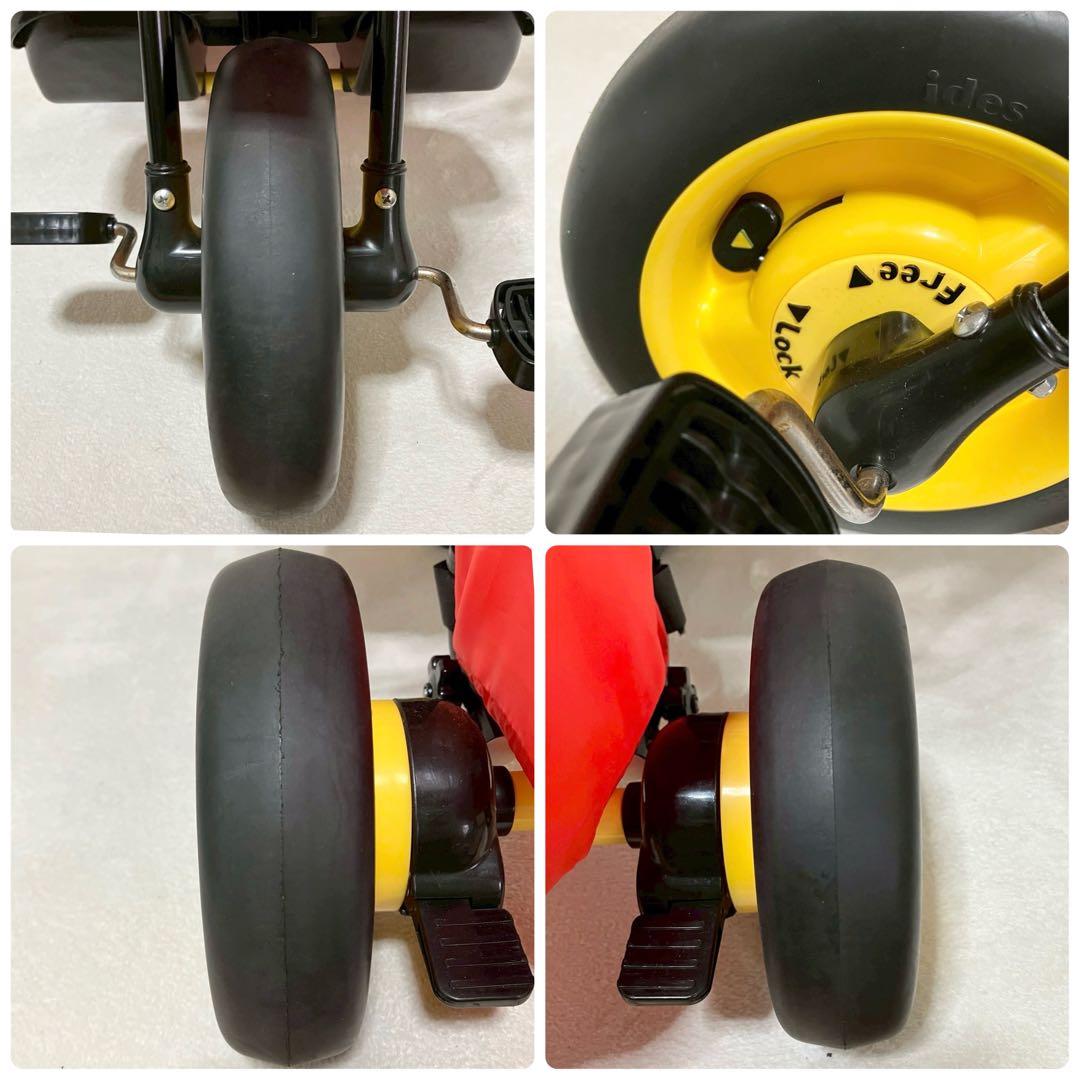 IDES ミッキー 三輪車 カーゴサンシェード 押し棒付き ガード付き ミラー