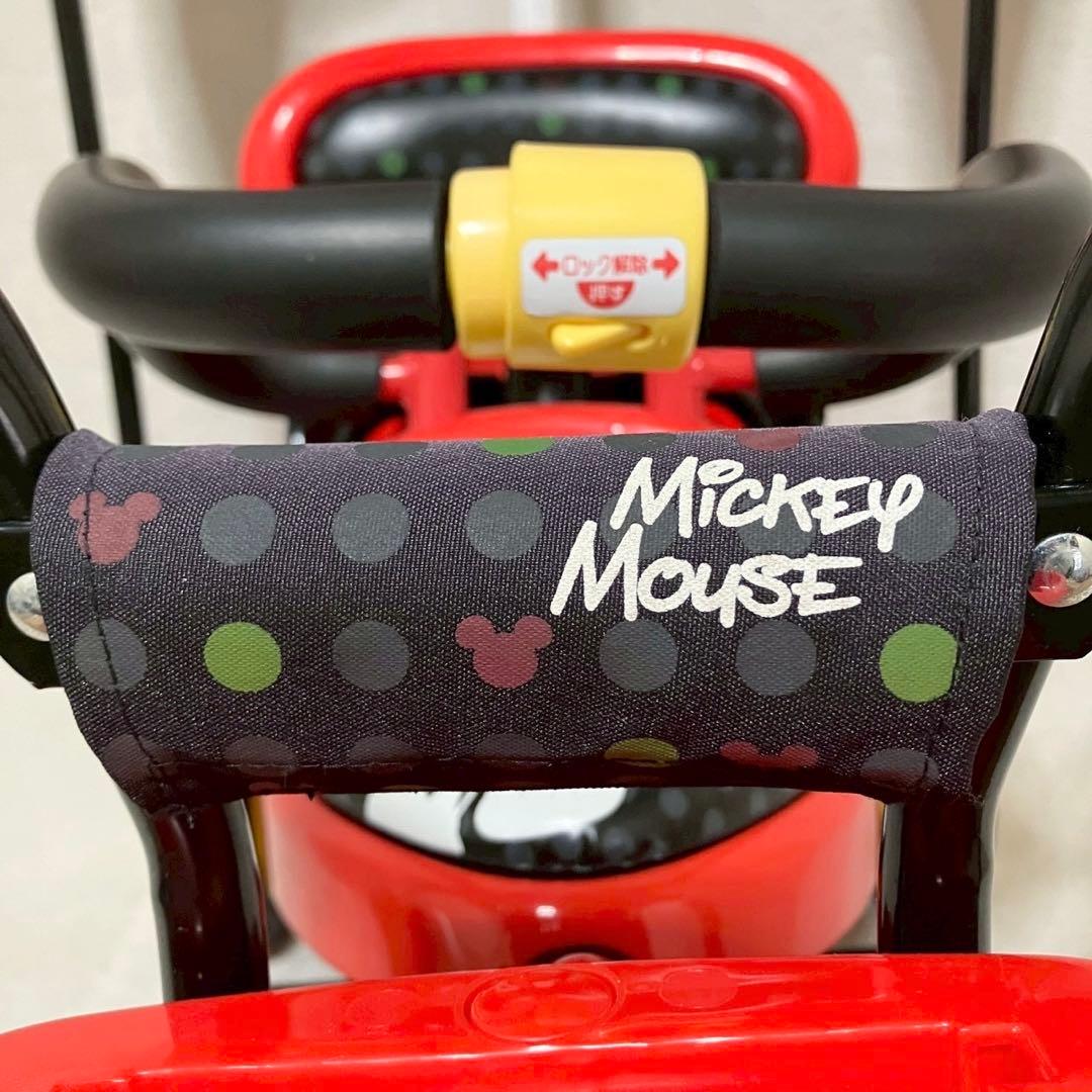 IDES ミッキー 三輪車 カーゴサンシェード 押し棒付き ガード付き ミラー