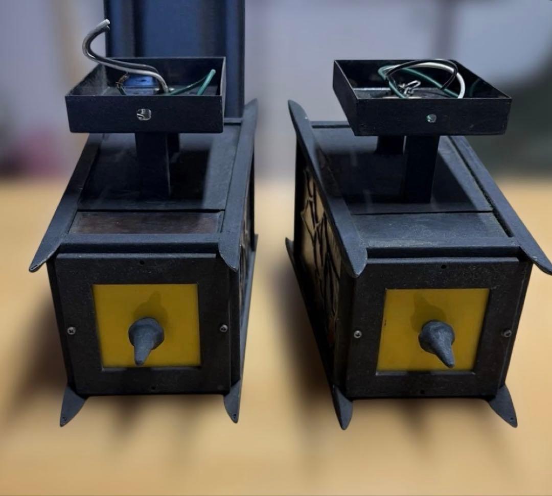 ステンドグラス ランタン 壁掛け照明 照明 ライト ヴィンテージ ジャンク品