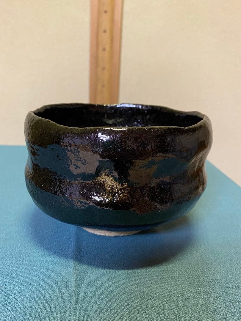 【本日限定】茶道具/黒茶碗　小川長楽 『黒 松声』 鵬雲斎書付 アンティーク