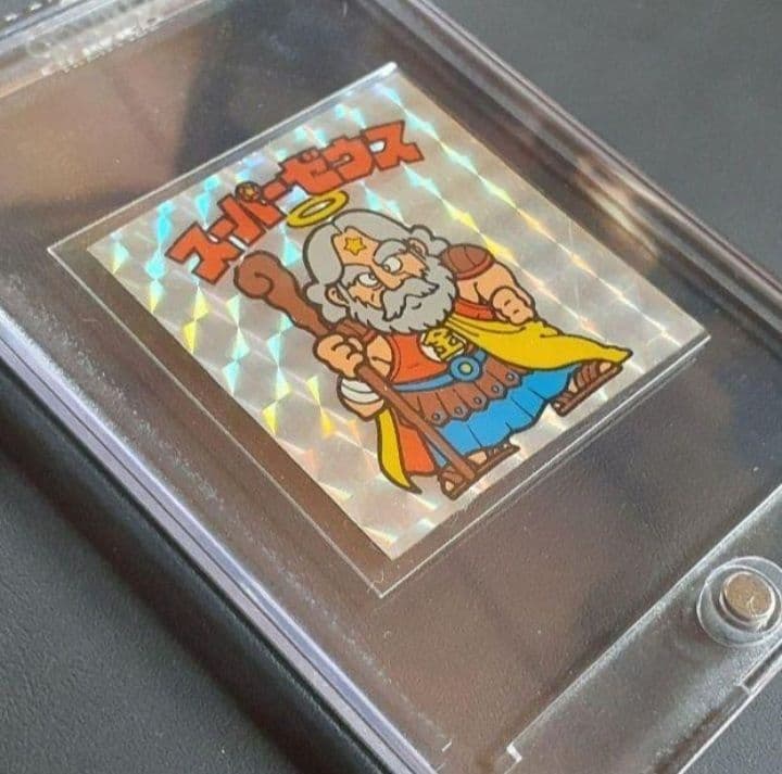 ビックリマンシール　スーパーゼウス　最初期　紙素材台紙　カットエラー　レアシール