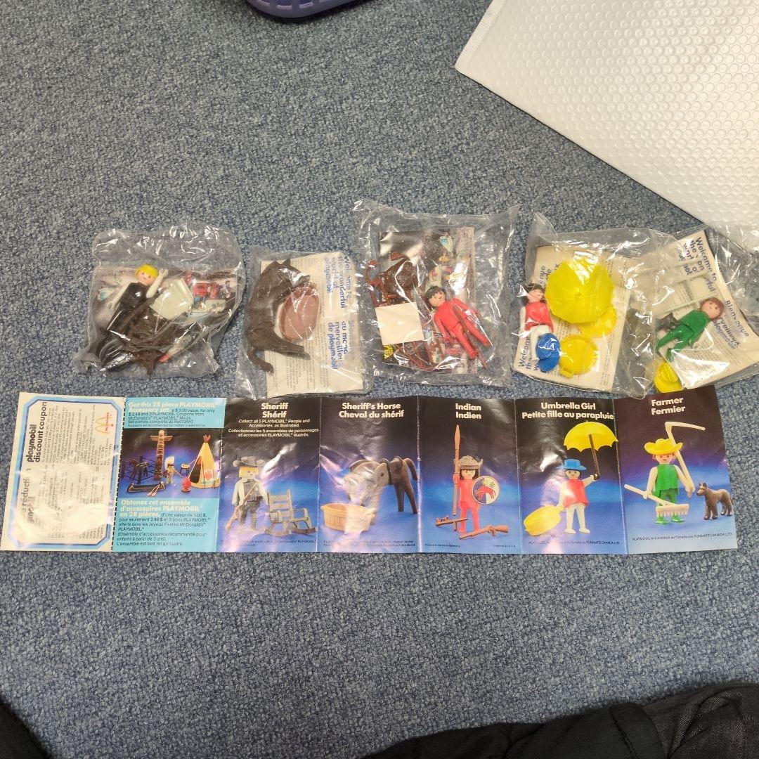 プレイモービル 　保安官、保安官の馬、インディアン、少女、農夫フィギュアセット
