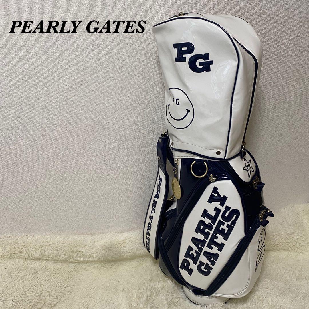 パーリーゲイツ キャディ バッグ スマイル89 ニコチャン エナメル ホワイト