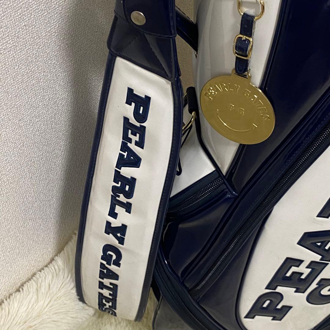 パーリーゲイツ キャディ バッグ スマイル89 ニコチャン エナメル ホワイト