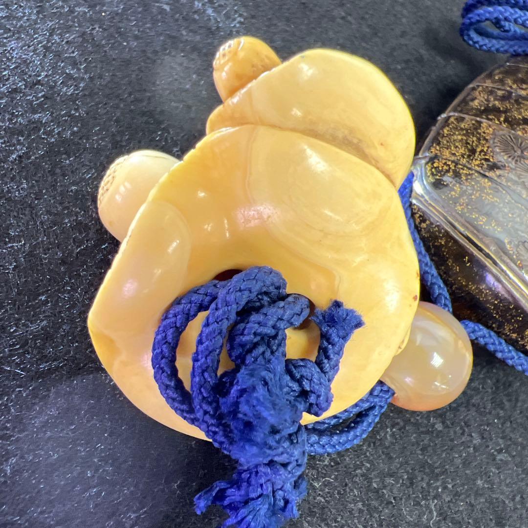 専用　江戸時代　蒔絵印籠、極上根付　60g 東Y8-0106☆2F