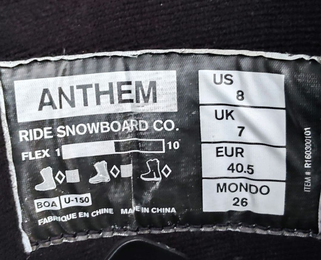 RIDE ANTHEM BOA 26　スノーボードブーツ ライド アンセム