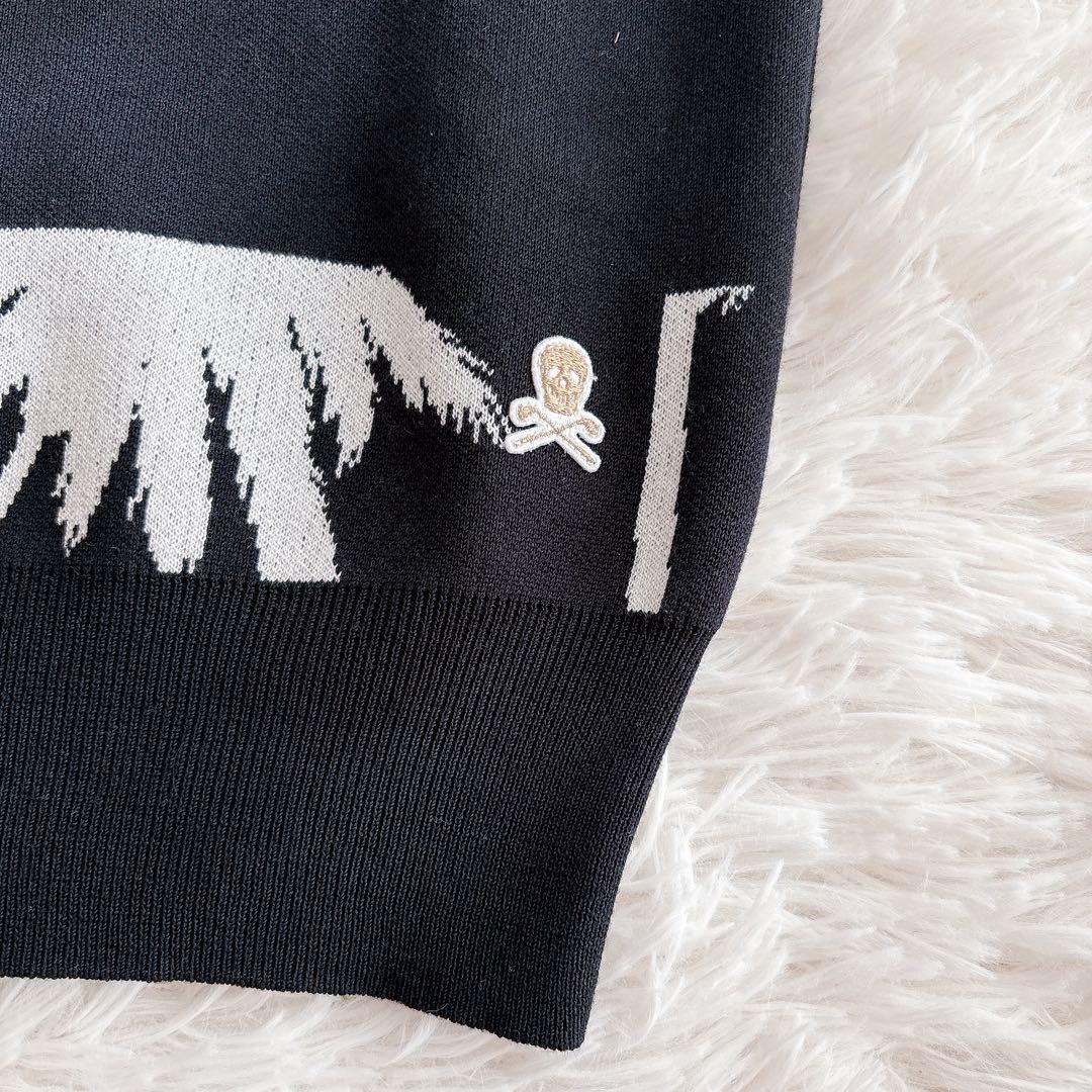 美品 マークアンドロナ パームツリー ニットベスト ゴルフ y2k 黒