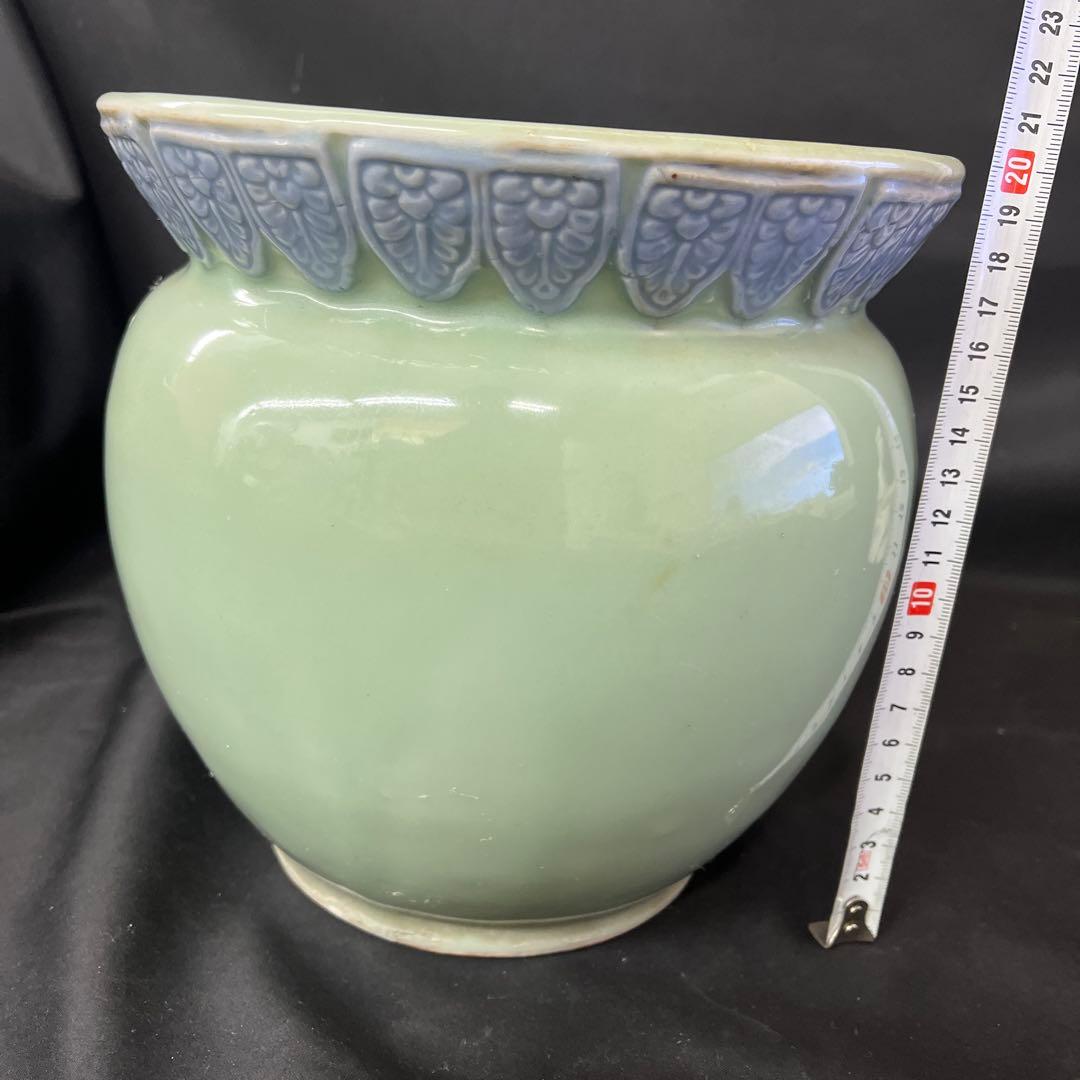 大正ロマン　茶道具　水屋瓶　青磁染付　火鉢　水瓶　金魚鉢　骨董