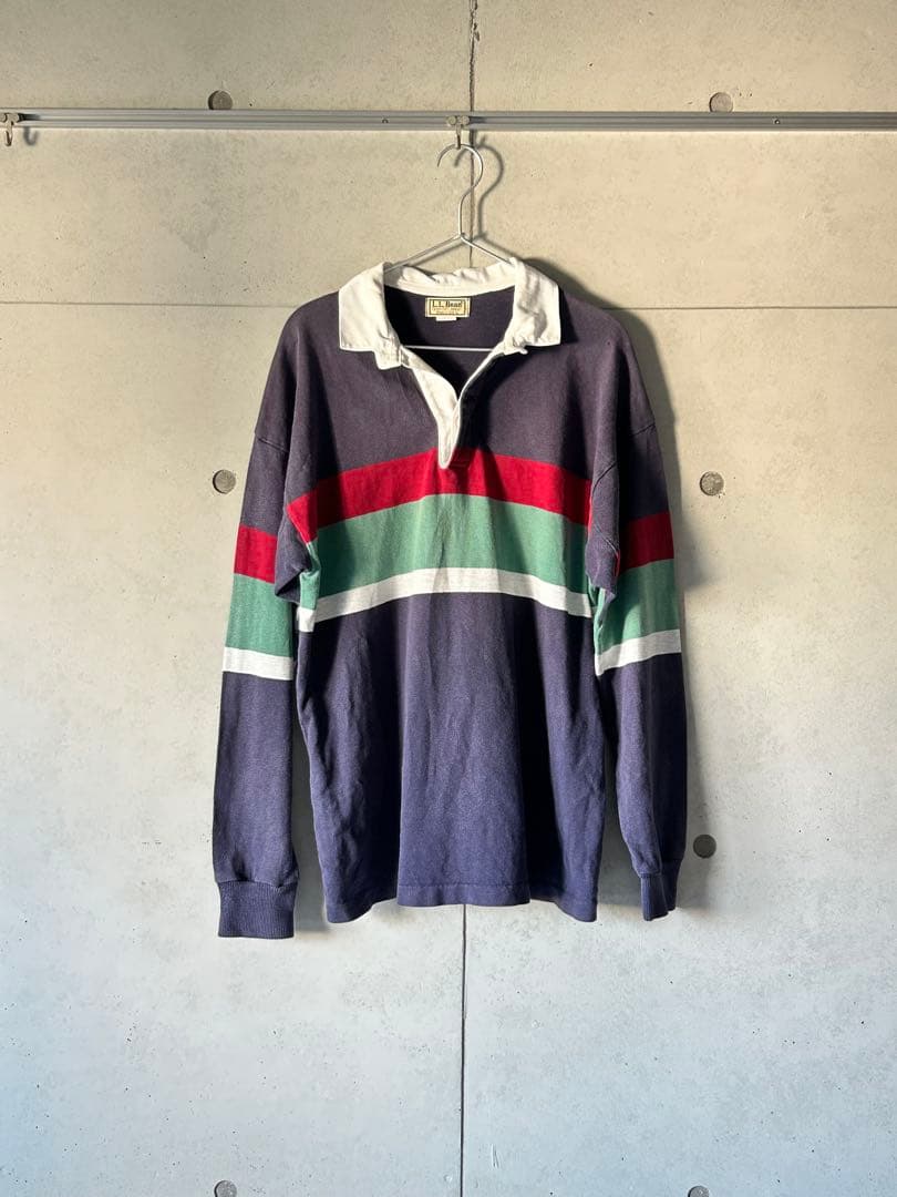 80s-90s L.L.Bean ラグビーシャツsize:M USA製