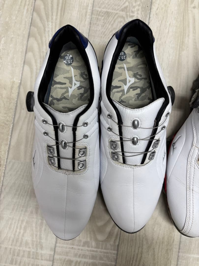 Mizuno ゴルフシューズ　ホワイト/ブルー　ホワイト/レッド　2足セット