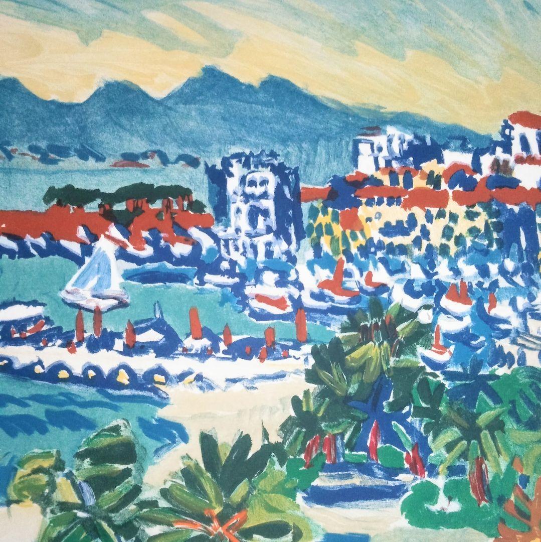 梅原龍三郎「カンヌ」リトグラフ　版画　絵画　真作　貴重な作品