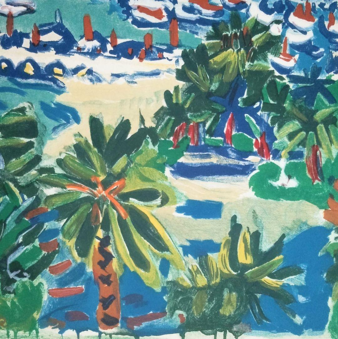 梅原龍三郎「カンヌ」リトグラフ　版画　絵画　真作　貴重な作品