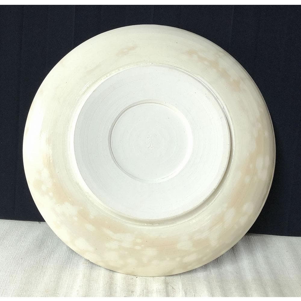 e1237 絵皿 清水公照 画 共箱 六兵衛窯 清水六兵衛 大皿 飾り皿