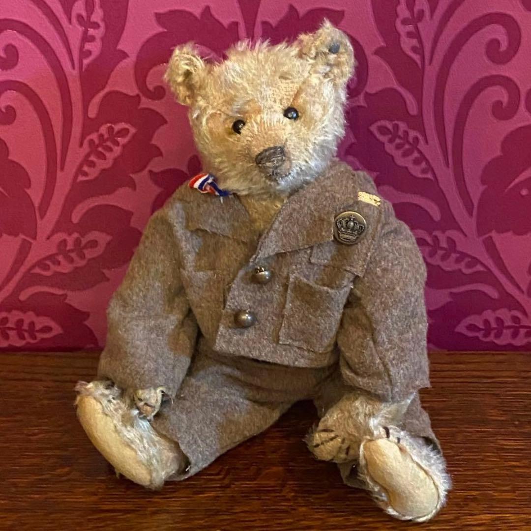 33cm シュタイフ アンティーク　テディベア　お洋服付き