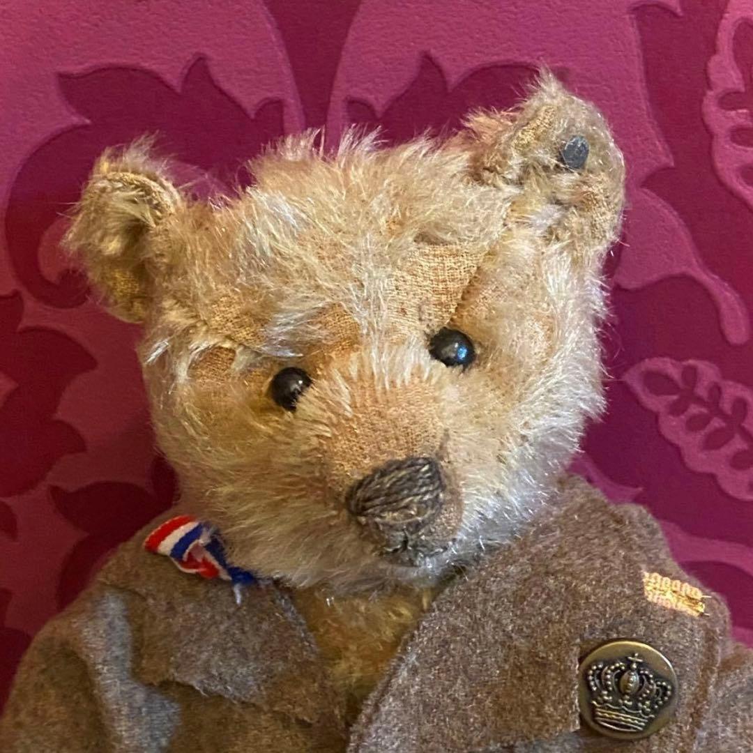 33cm シュタイフ アンティーク　テディベア　お洋服付き