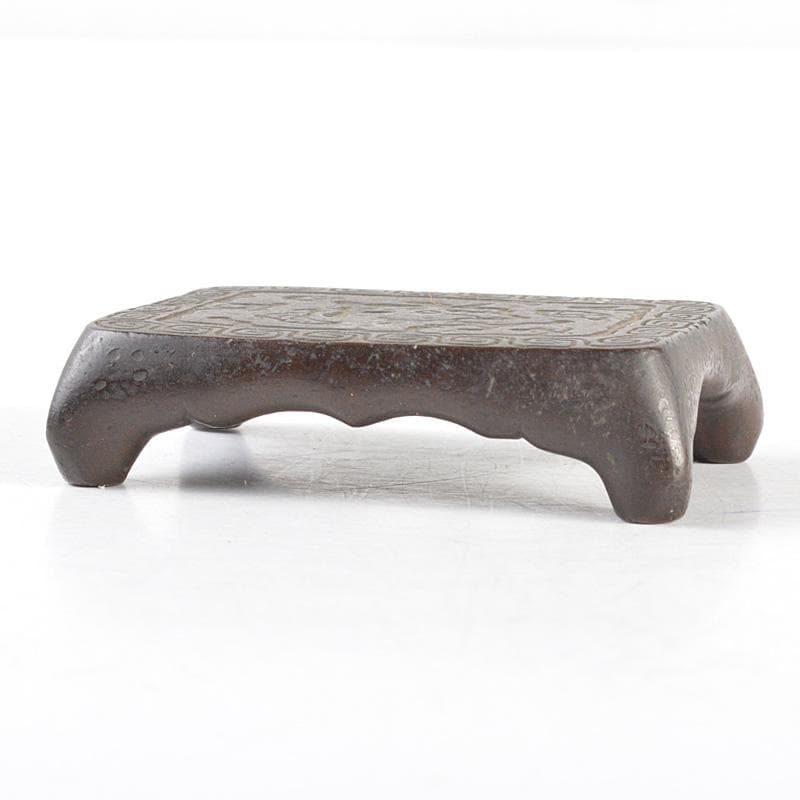 中国　古銅　龍雷文　墨床　飾り台　V R4785