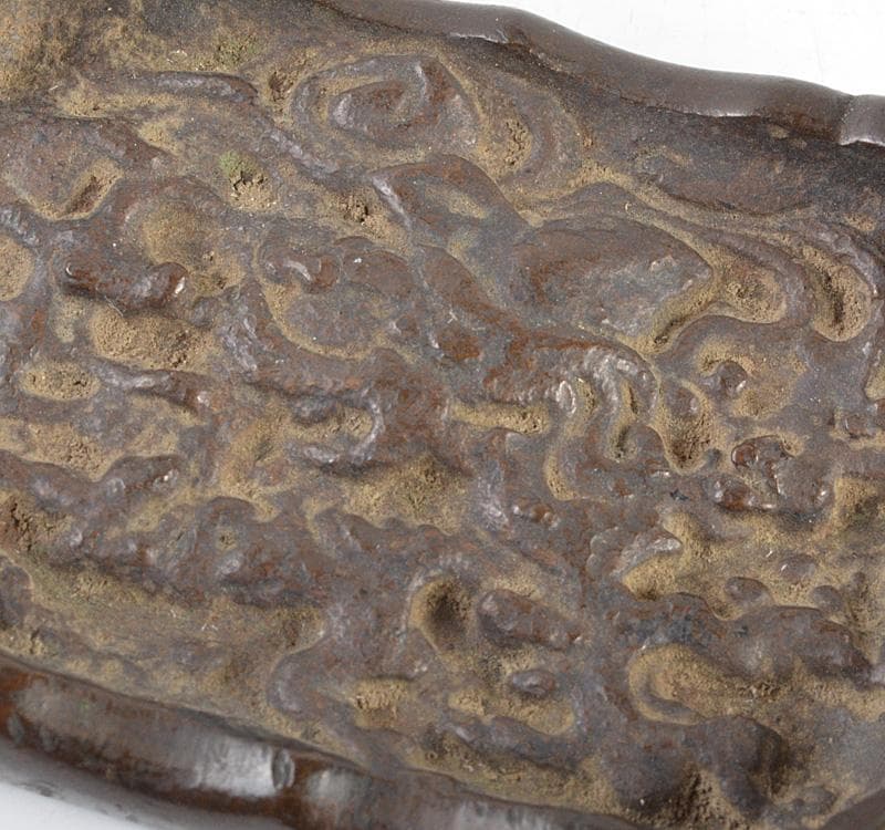 中国　古銅　龍雷文　墨床　飾り台　V R4785