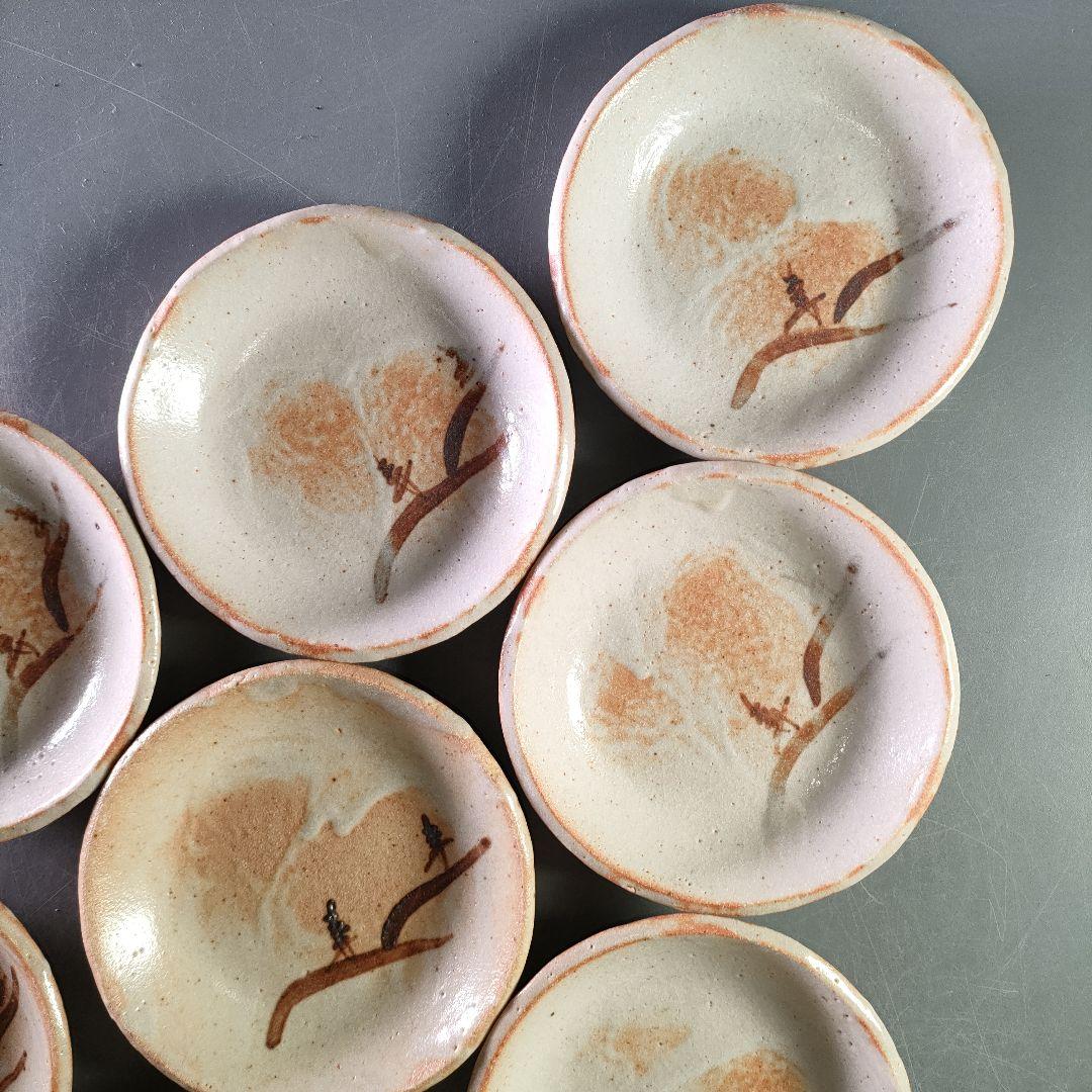 A942-1/大萱窯/加藤弥右衛門 造/志野銘々皿8客/小皿/向付/