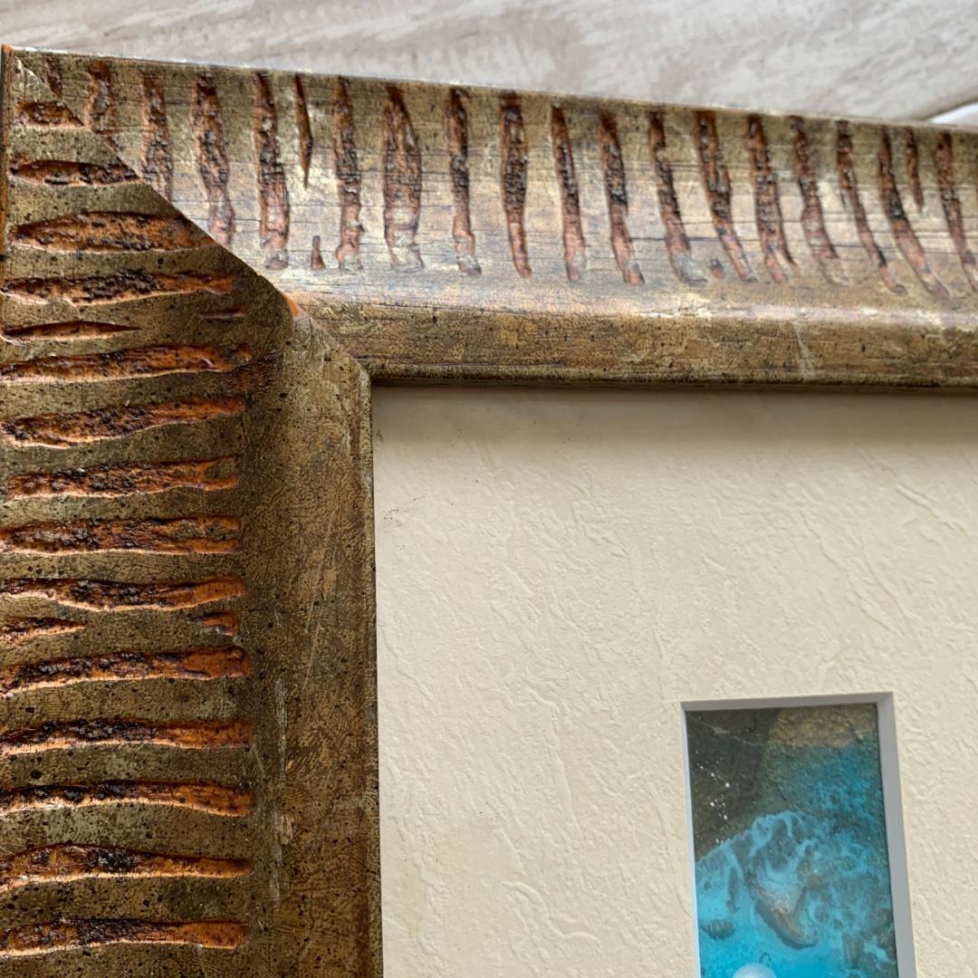 【額入り】くらげ 月 絵画 油絵 スプレーアート 幻想的な絵