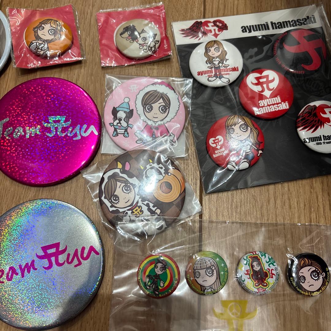 浜崎あゆみ 缶バッジ、缶ミラー18点セット まとめ売り 未開封