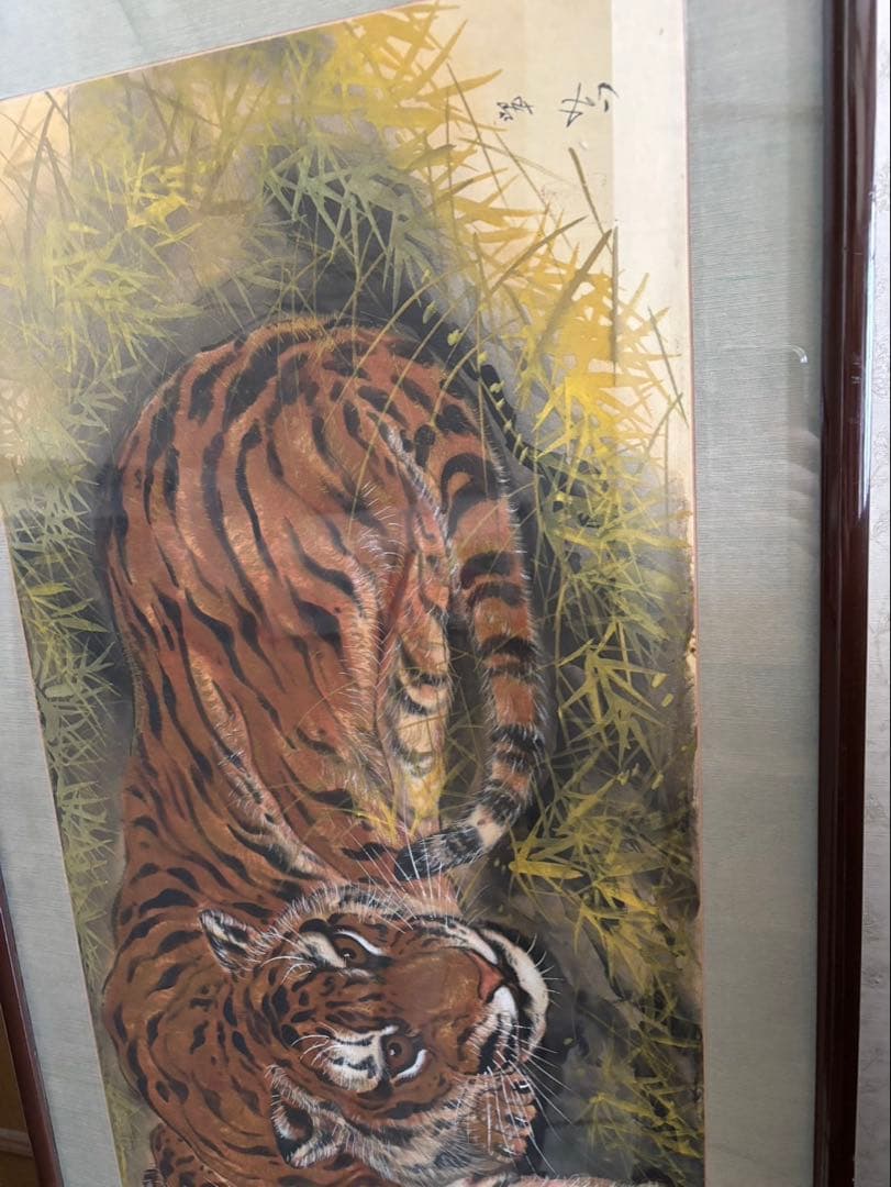 巨大　虎の絵　縁起物、風水にも