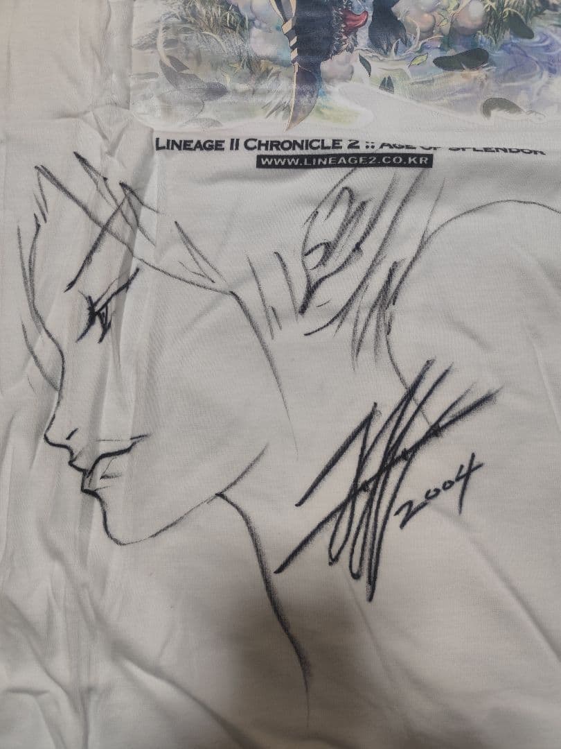 リネージュ2 イラストレーター　直筆イラストとサイン　ジョンジュノ　2004年