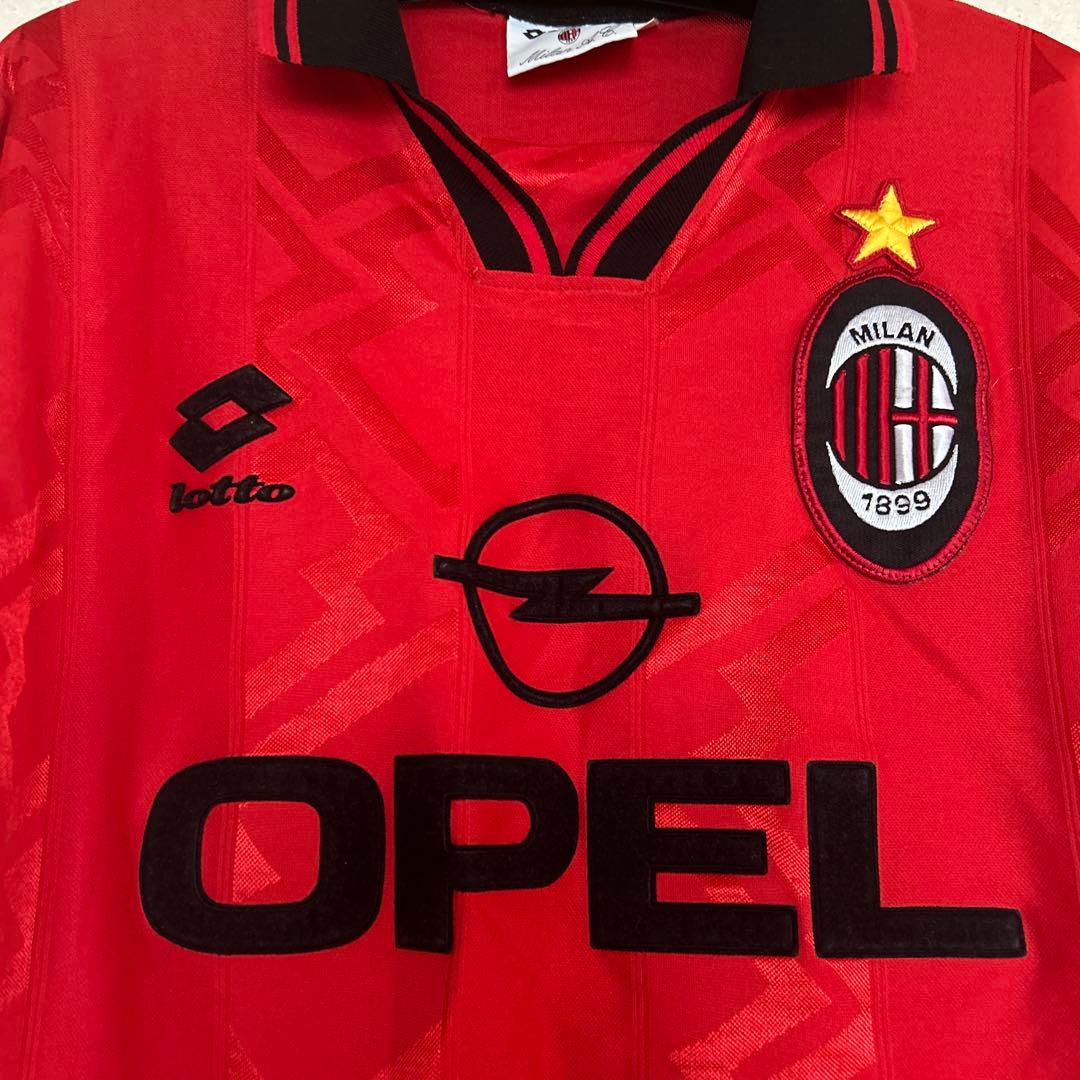 ACミラン　サッカーユニフォーム Lotto 赤黒　96-97