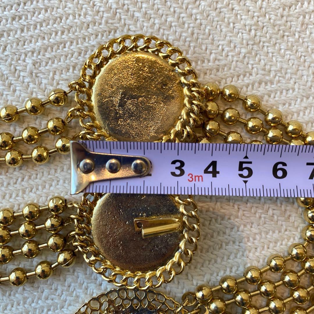 80s vintage オリエンタル ピンク 3連ボールチェーンアラビックベルト