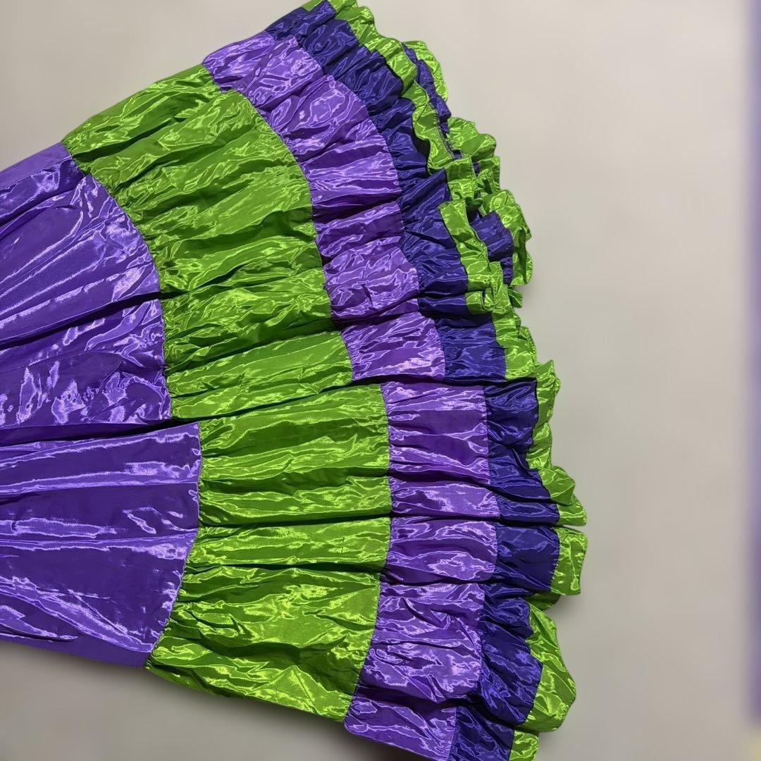 ベリーダンス用フリルスカート 紫と緑