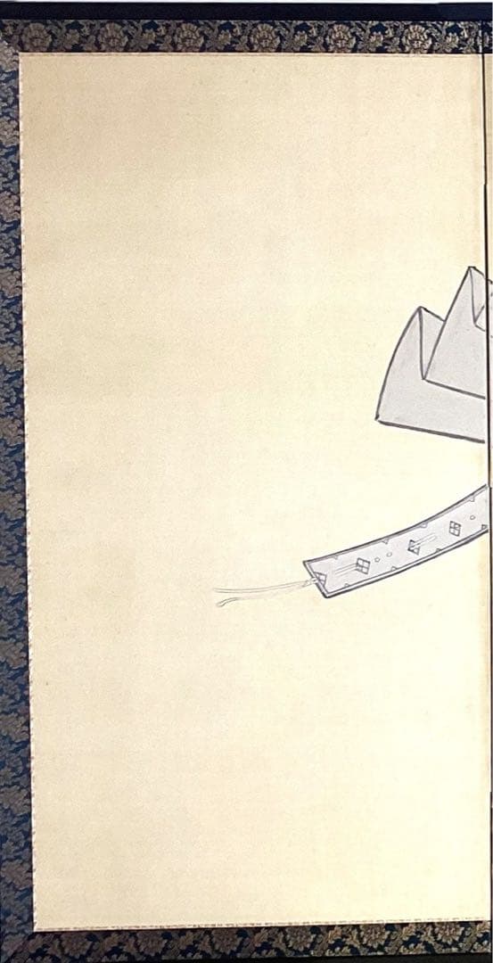 四つ折り屏風　日本画　紙本彩色　『平安十二単』