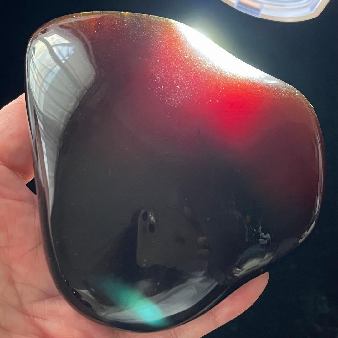 天然化石 琥珀 チェリーレッド ブルー アンバー 宝石 原石 天然石 鑑賞石