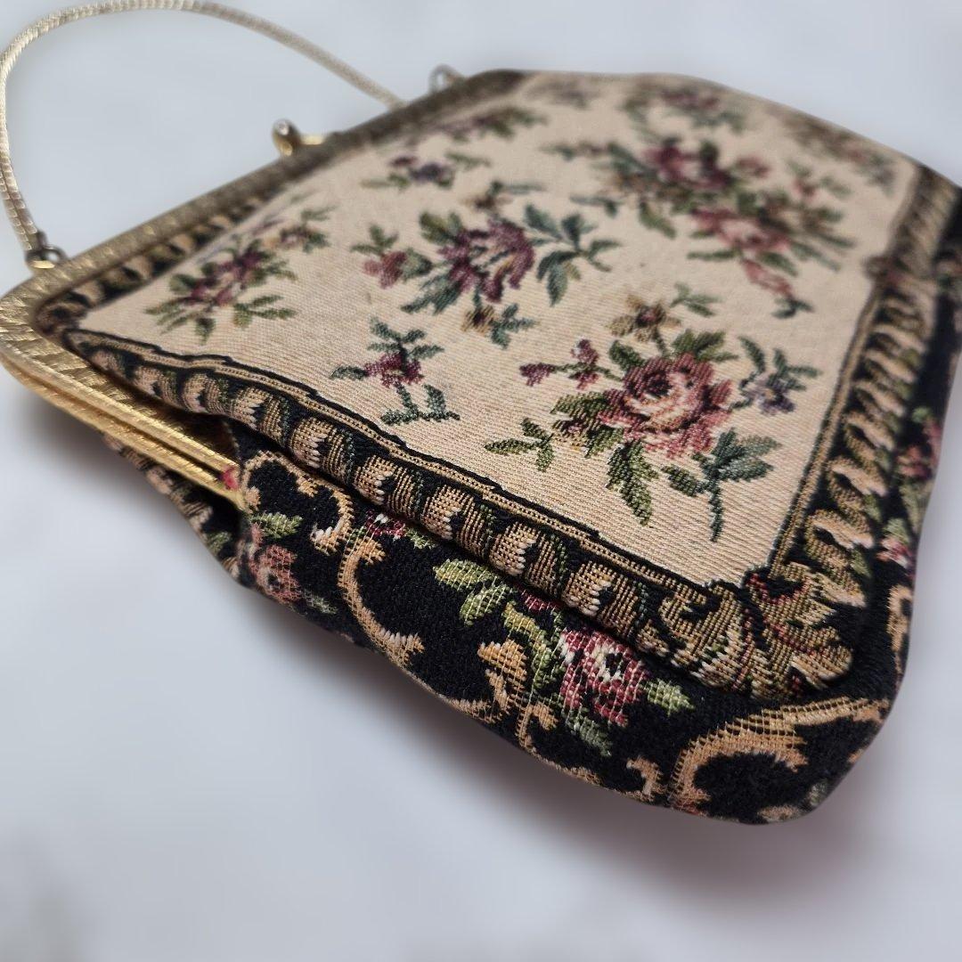 西ドイツ製【アンティークゴブラン織バッグ】