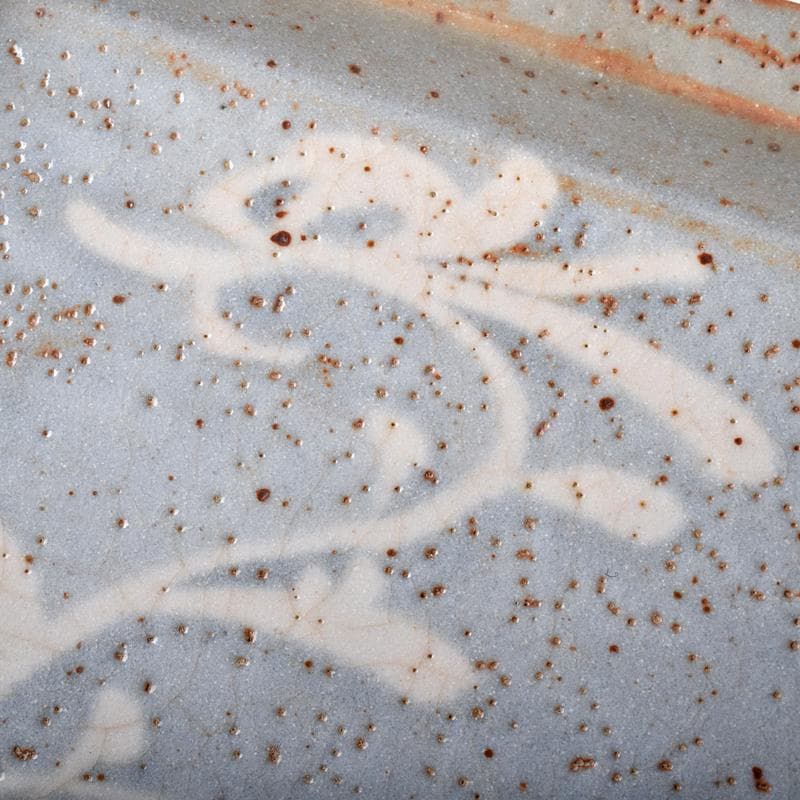 北大路魯山人作　鼠志野　四方鉢　裏千家十五代鵬雲斎極め箱　V　R8365