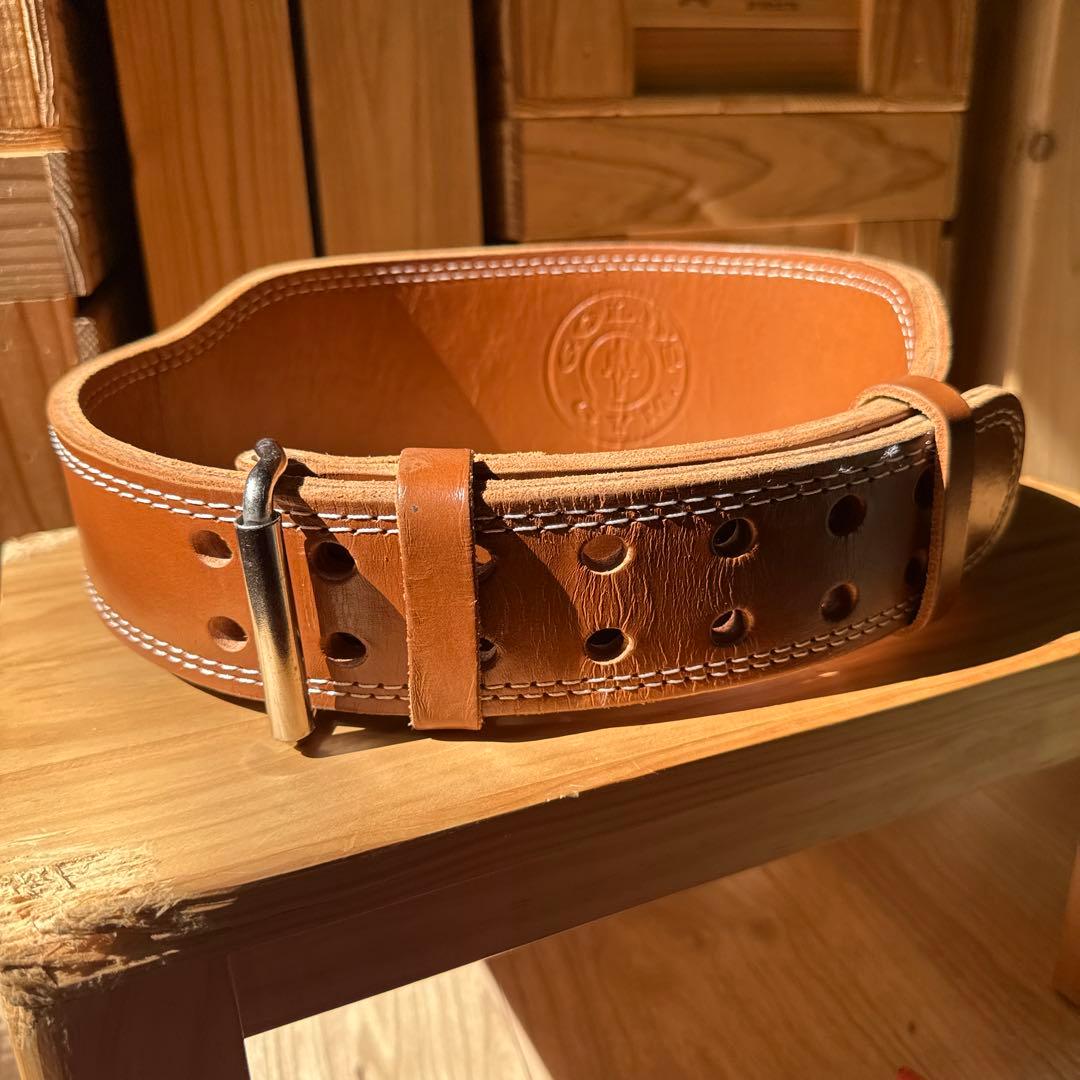 【グローブおまけ】GOLD'S GYM レザーパワーベルト Lサイズ