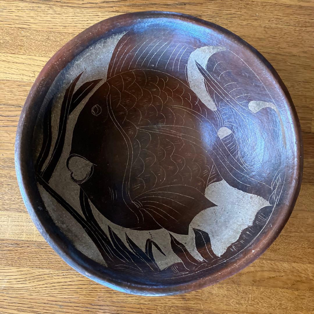 ロンボク島　ササック族　素焼き皿\