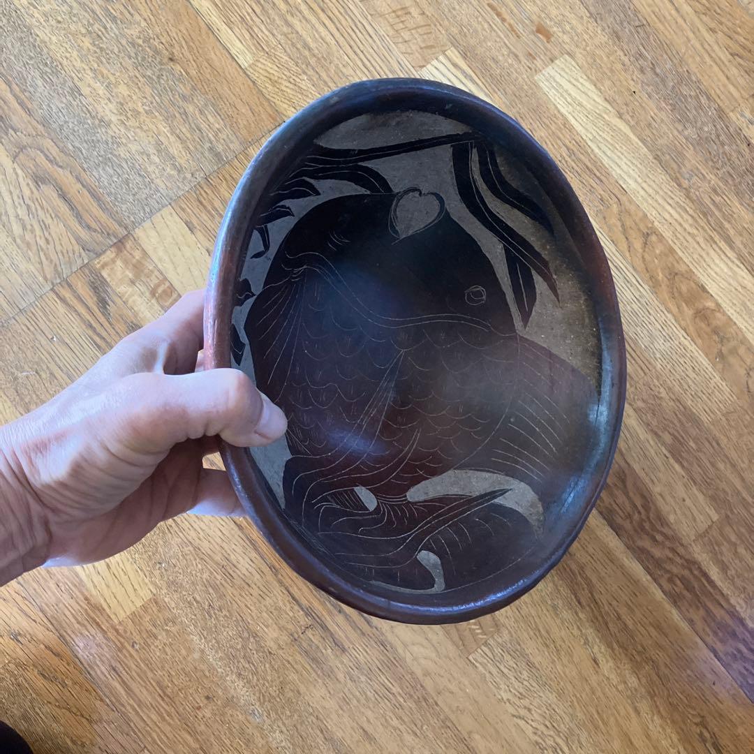 ロンボク島　ササック族　素焼き皿\"ボール