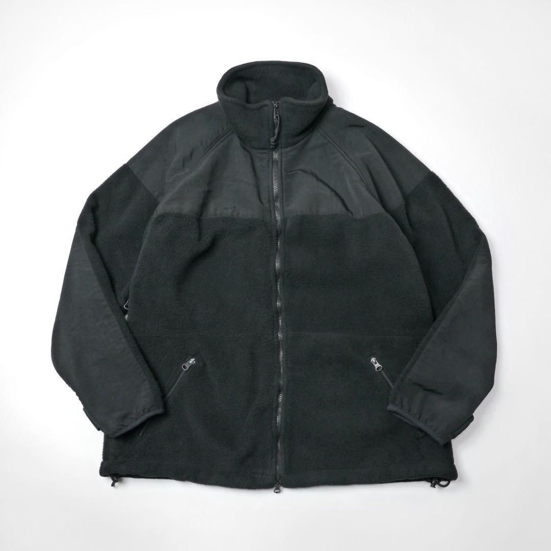 USNミリタリー肉厚ポーラテック300？フリースジャケット黒ブラック米軍 古着M