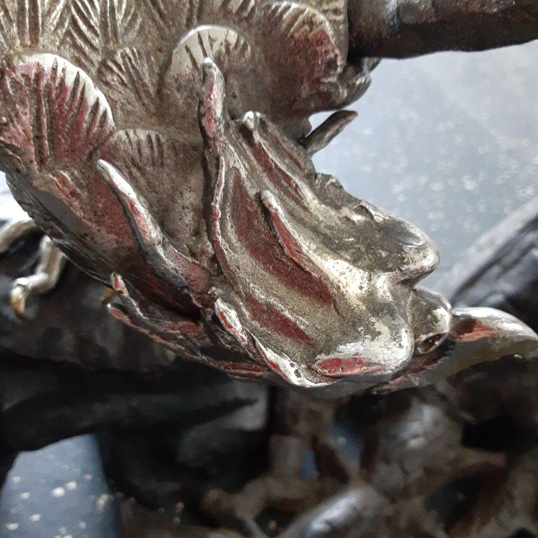 希少珍品　大きな鷲の銅製品置物　金シルバー