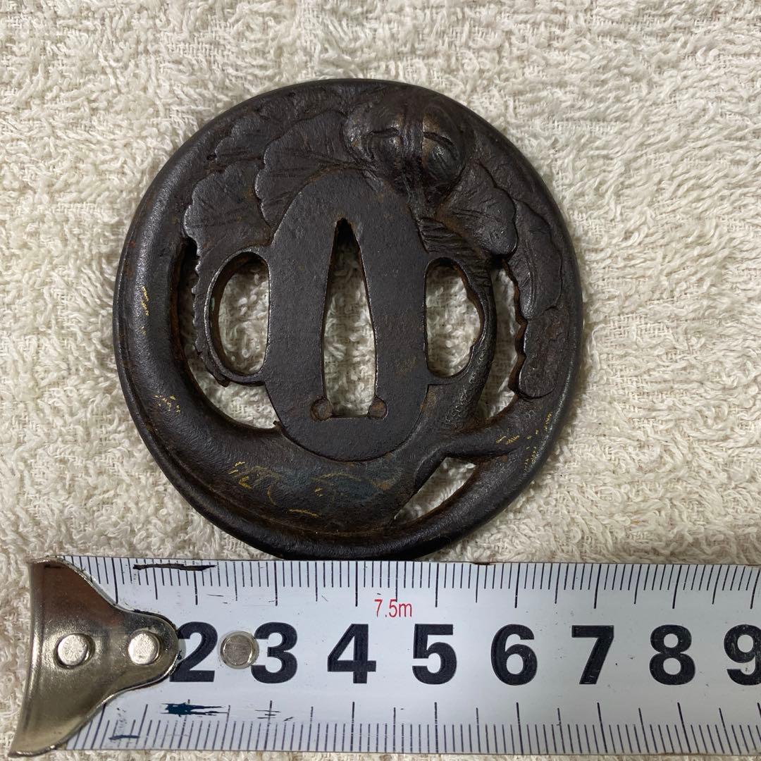 B-72 鍔　金象嵌　武具　刀装具　骨董品　時代物　日本　美術品　工芸品
