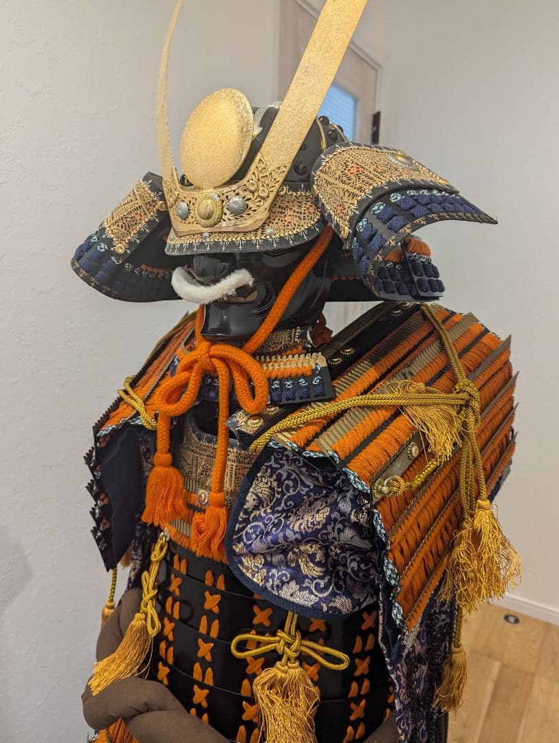 黒胴当世素掛　緋縅　等身大鎧兜　甲　鎧兜　兜