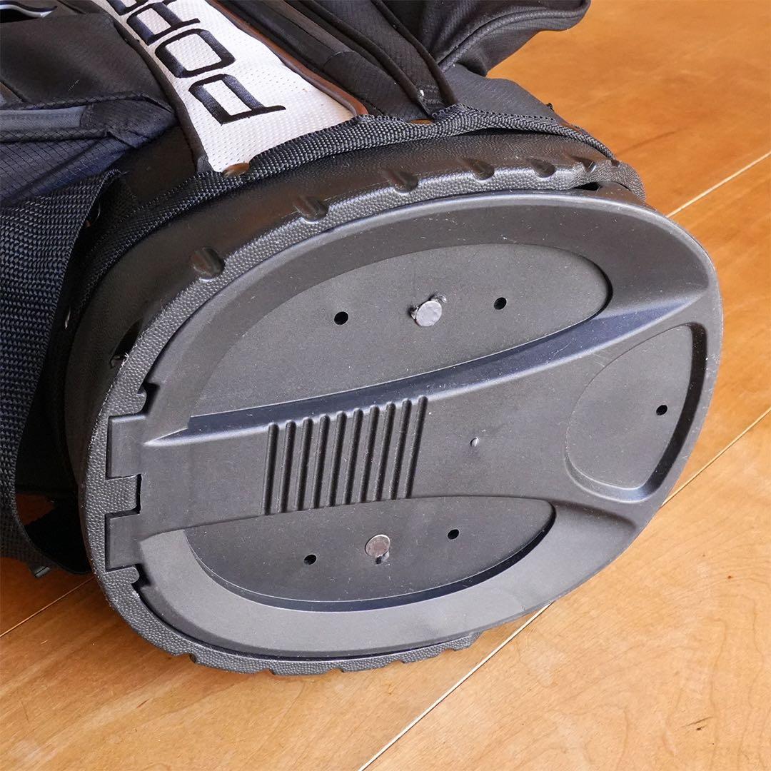 [未使用] Porsche キャディバッグ ブラック/ホワイト/焦茶のパイピング