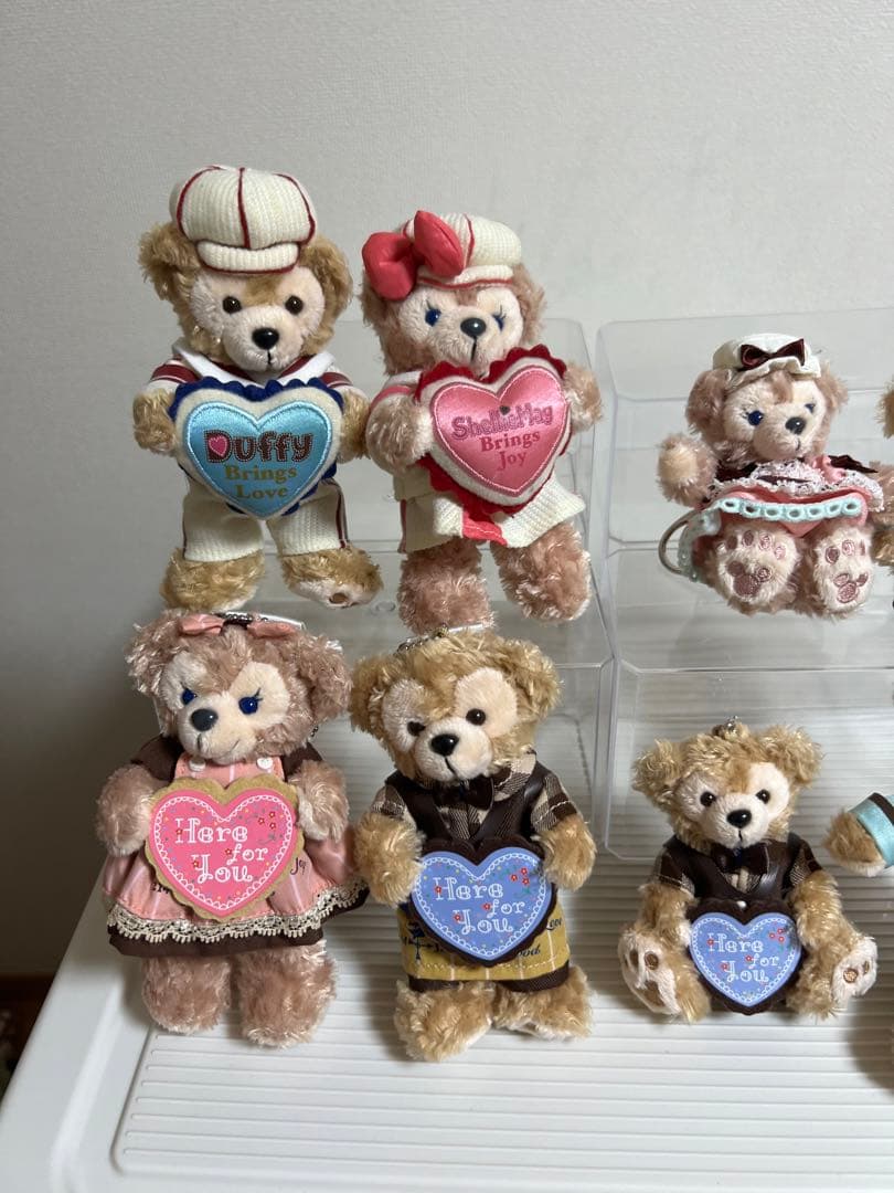ディズニー、ダッフィー、シェリーメイぬいぐるみバッチ（バレンタイン）