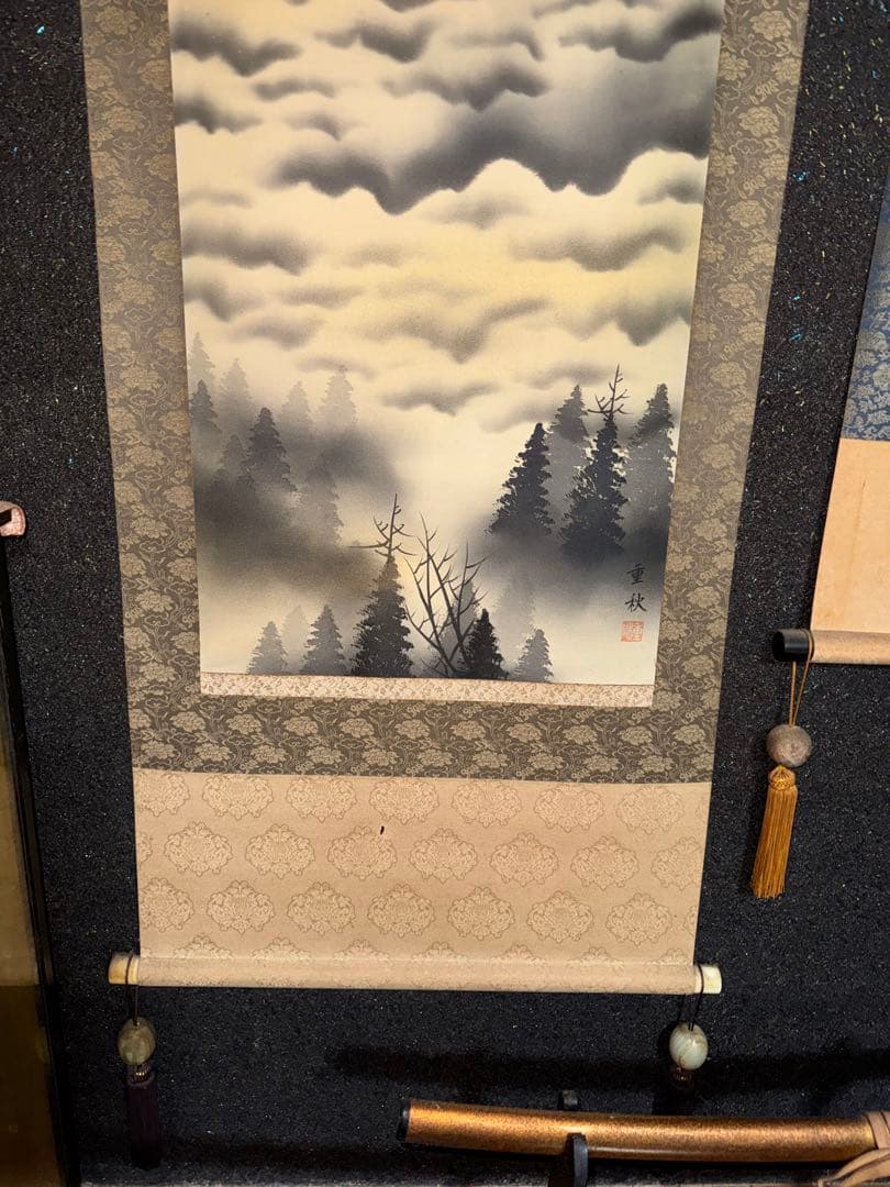 赤富士 掛け軸 / 鶴仙人図 掛け軸 2本セット バラ売り可