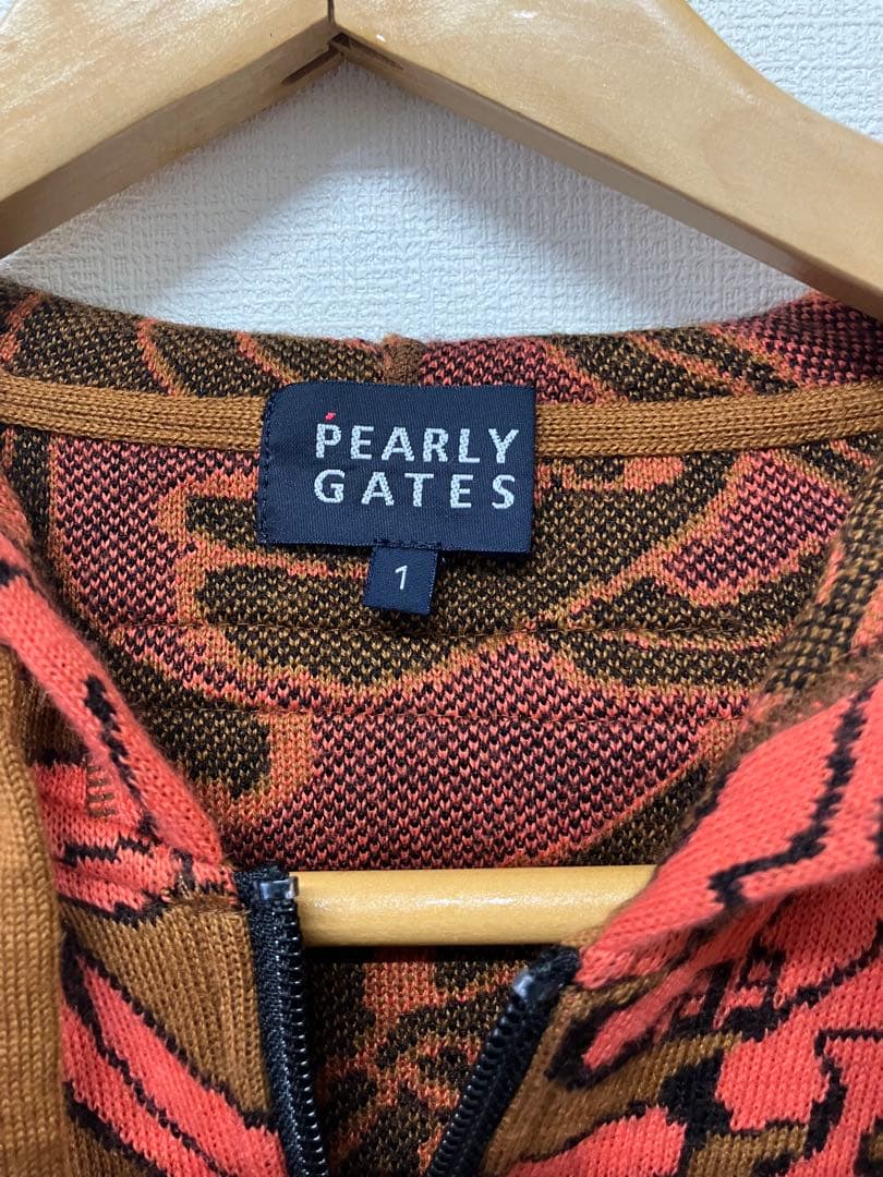 値下げ パーリーゲイツ オレンジ M 総柄 バナナ柄 フード付きフーディ