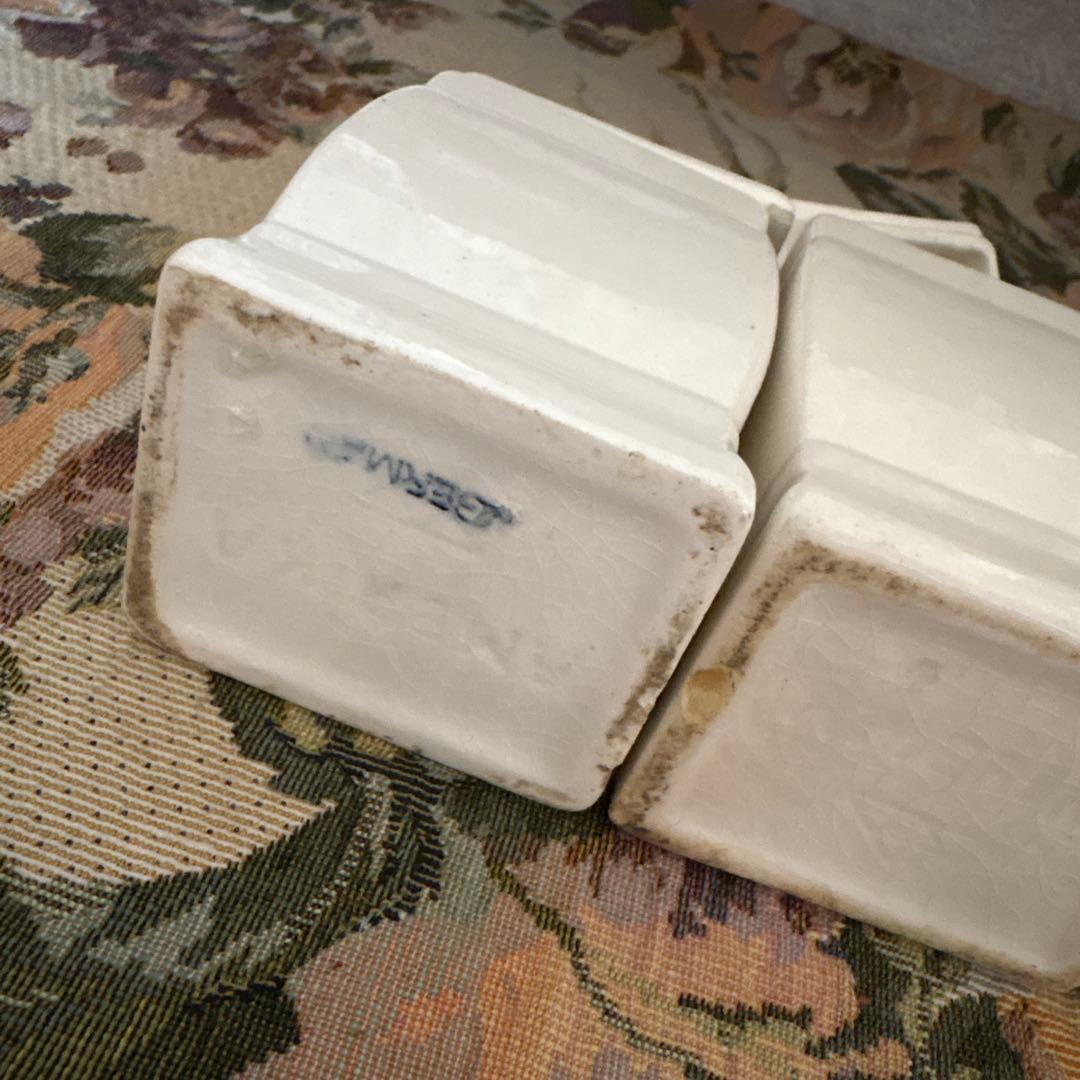 ドイツ　アンティーク　陶器スパイスセット 薔薇、花柄装飾柄